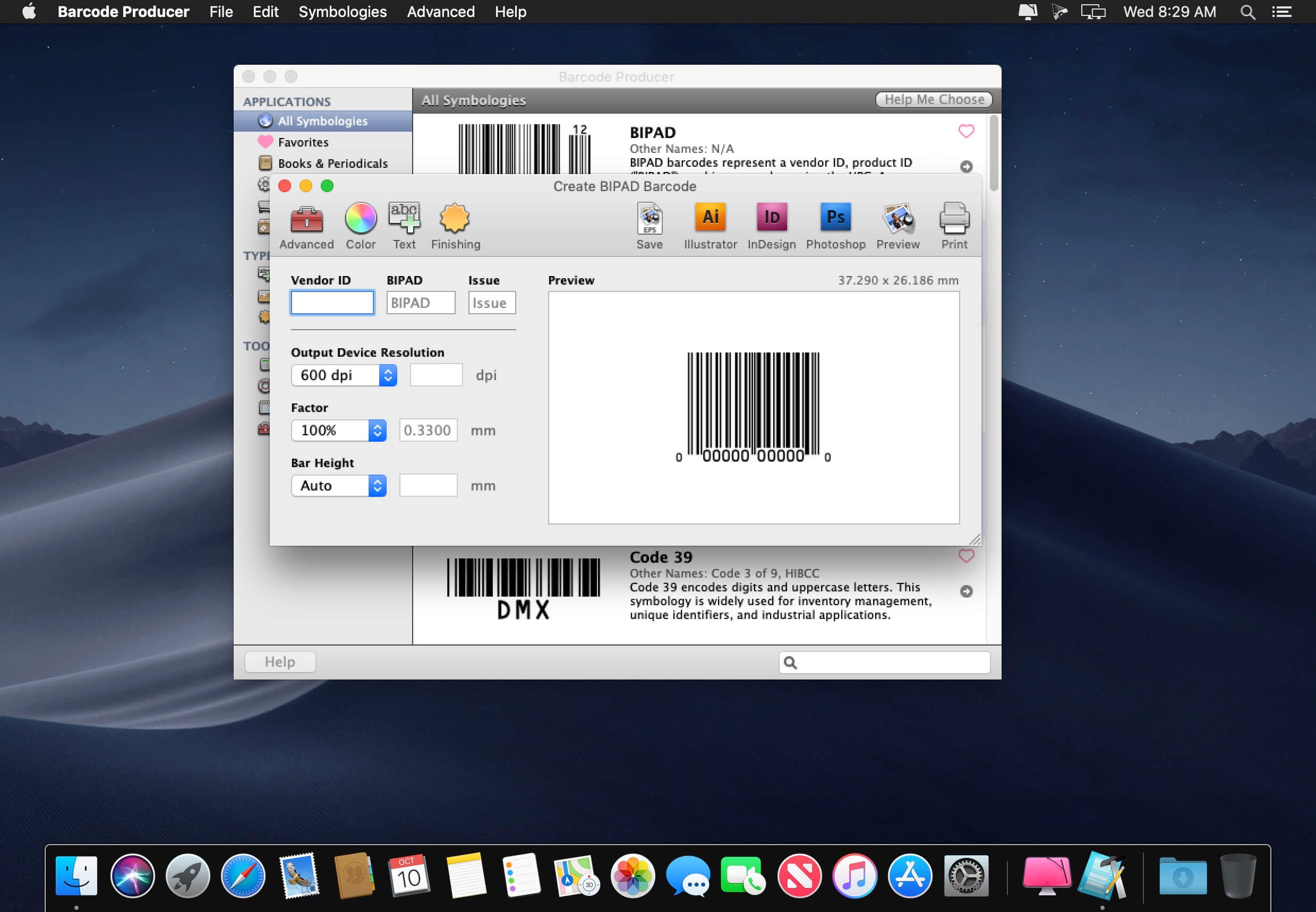 barcode producer mac serial number